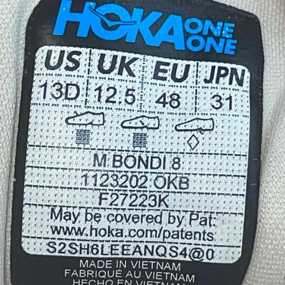 Hoka One Bondi 8 Men’s Size 13 D Med Oat / Barley Running Shoes 1123202 OKB main image 13